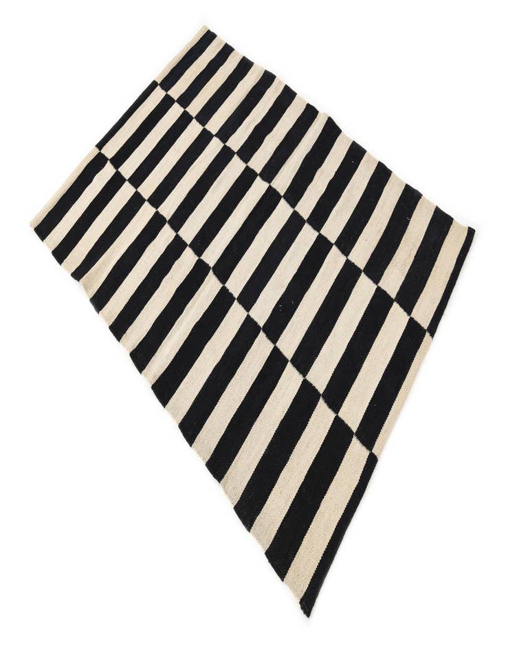 Detail image of  3' 3 x 4' 8  Hand Woven Kilim Modern Wool Rug