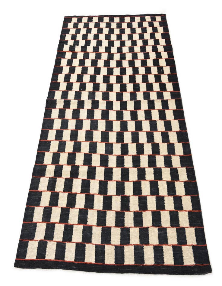 Detail image of  4' 2 x 5' 9  Hand Woven Kilim Modern Wool Rug