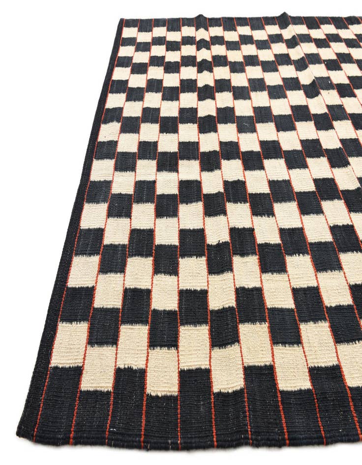 Detail image of  4' 2 x 5' 9  Hand Woven Kilim Modern Wool Rug