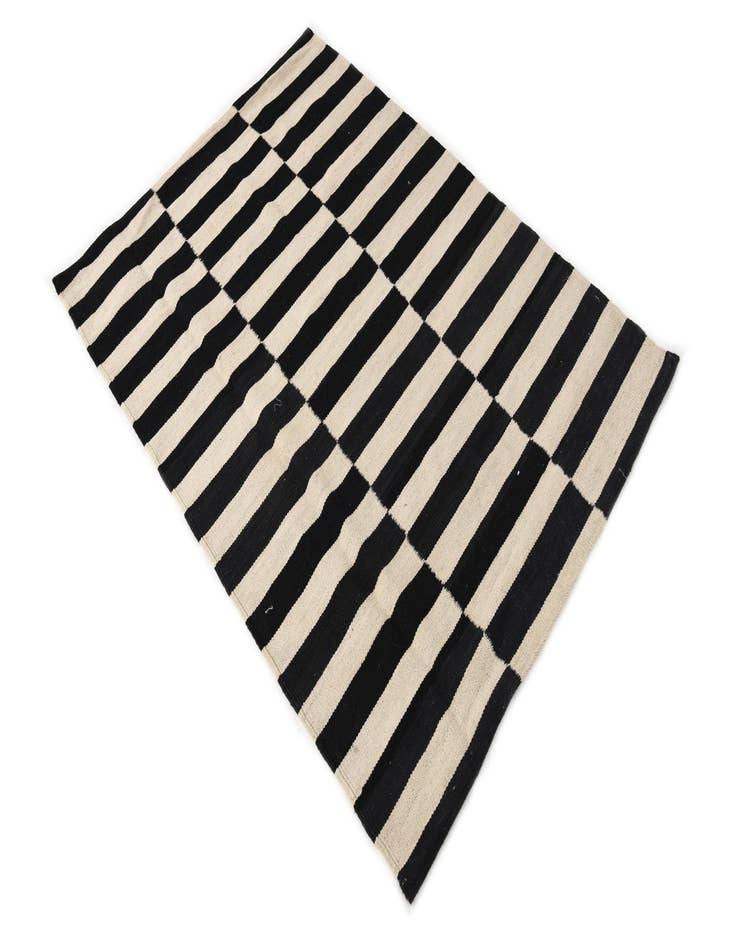 Detail image of  3' 4 x 4' 8  Hand Woven Kilim Modern Wool Rug