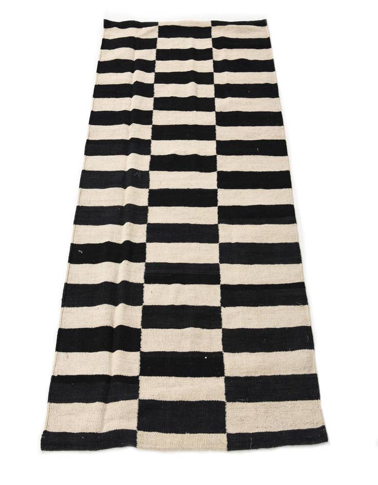 Detail image of  3' 4 x 4' 8  Hand Woven Kilim Modern Wool Rug