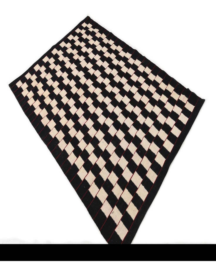 Detail image of  4' 1 x 5' 10  Hand Woven Kilim Modern Wool Rug