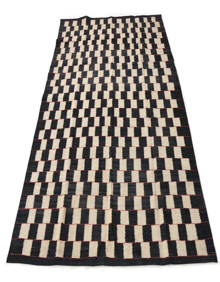 Detail image of  4' 11 x 6' 3  Hand Woven Kilim Modern Wool Rug