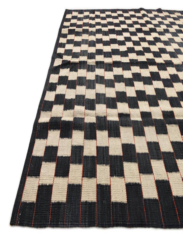 Detail image of  4' 11 x 6' 3  Hand Woven Kilim Modern Wool Rug