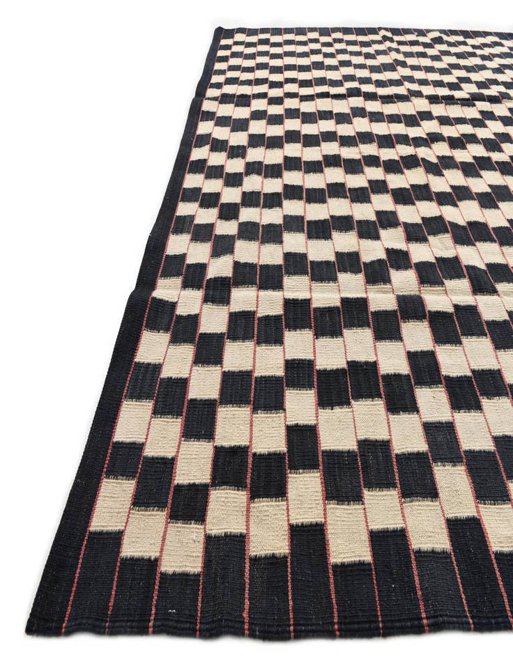Detail image of  6' 2 x 9' 7  Hand Woven Kilim Modern Wool Rug