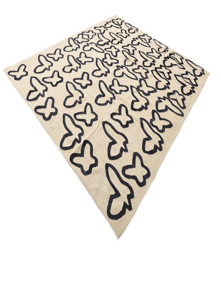 Detail image of  8' 3 x 9' 7  Hand Woven Kilim Modern Wool Rug