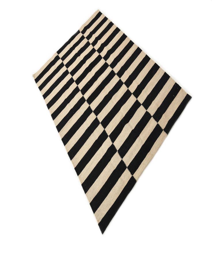 Detail image of  3' 3 x 4' 10  Hand Woven Kilim Modern Wool Rug