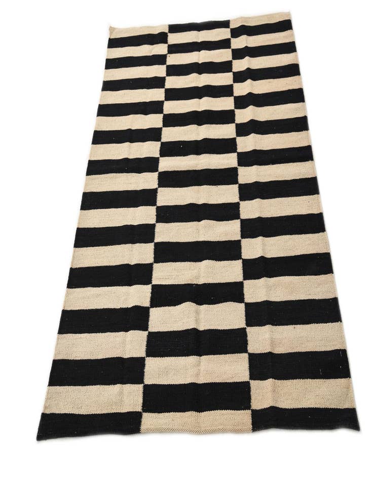 Detail image of  3' 3 x 4' 10  Hand Woven Kilim Modern Wool Rug