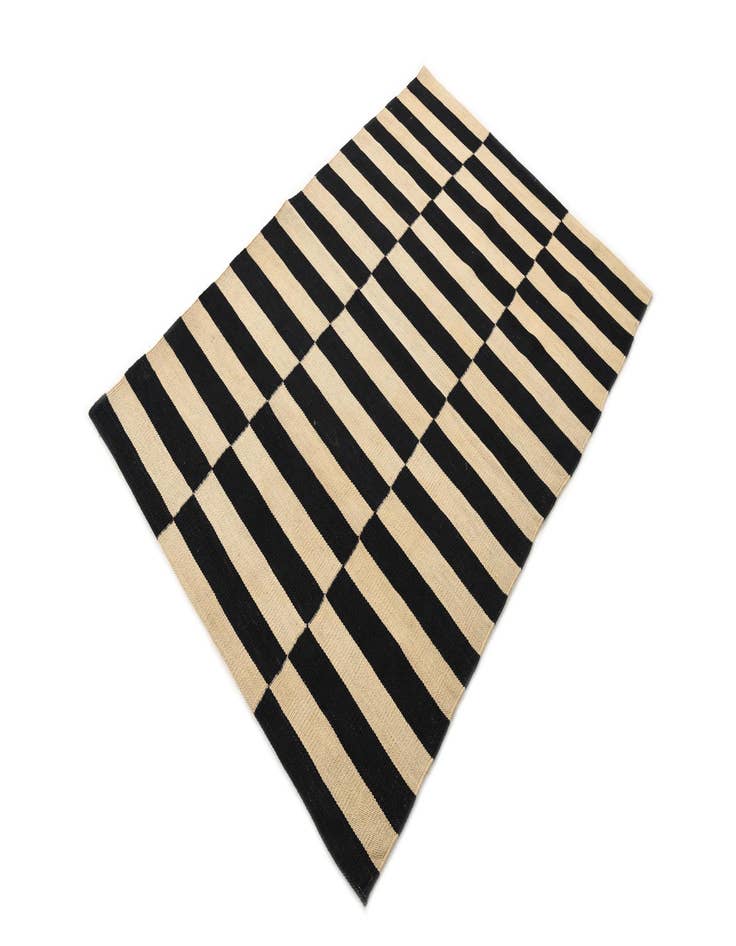 Detail image of  3' 4 x 4' 10  Hand Woven Kilim Modern Wool Rug