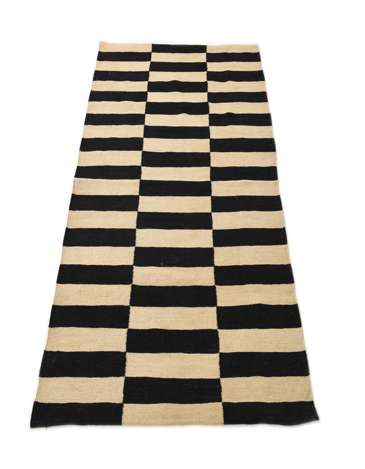 Detail image of  3' 4 x 4' 10  Hand Woven Kilim Modern Wool Rug