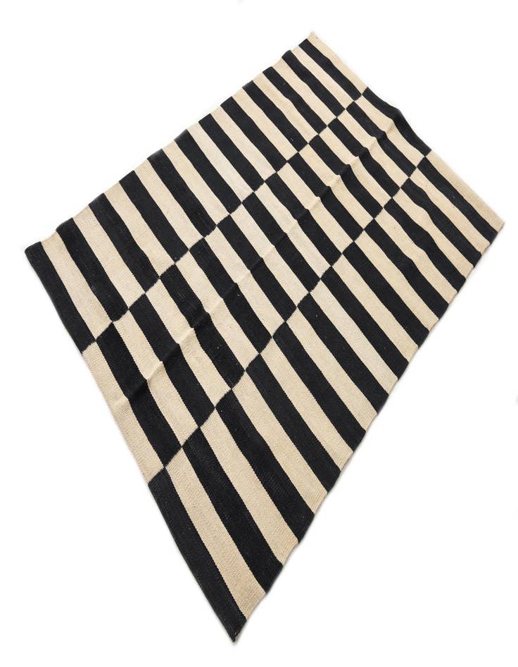 Detail image of  3' 3 x 4' 11  Hand Woven Kilim Modern Wool Rug