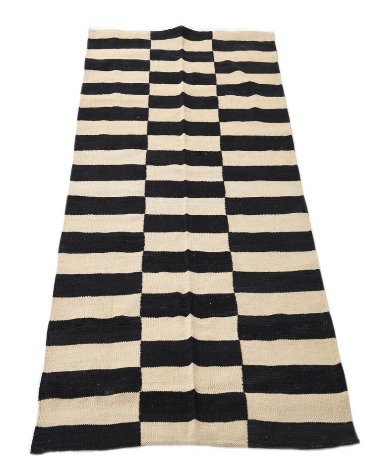 Detail image of  3' 3 x 4' 11  Hand Woven Kilim Modern Wool Rug