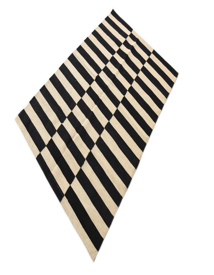 Detail image of  3' 4 x 4' 11  Hand Woven Kilim Modern Wool Rug