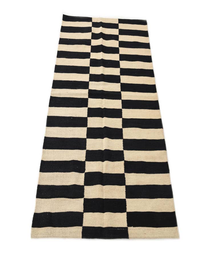 Detail image of  3' 4 x 4' 11  Hand Woven Kilim Modern Wool Rug