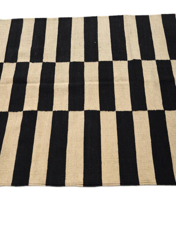 Detail image of  3' 4 x 4' 11  Hand Woven Kilim Modern Wool Rug