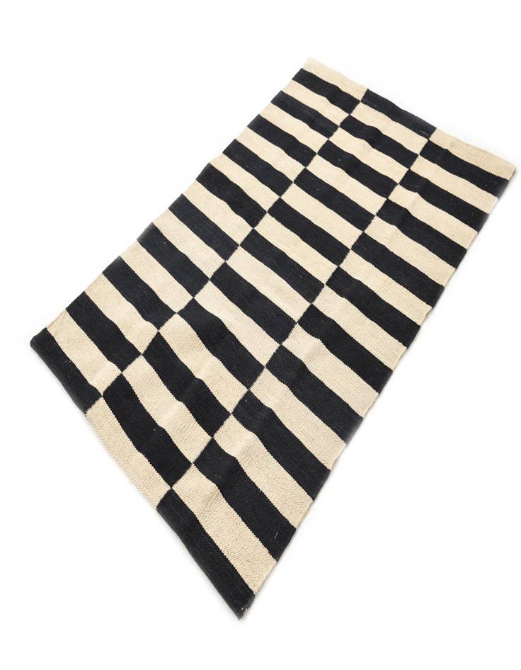 Detail image of  2' 7 x 3' 11  Hand Woven Kilim Modern Wool Rug