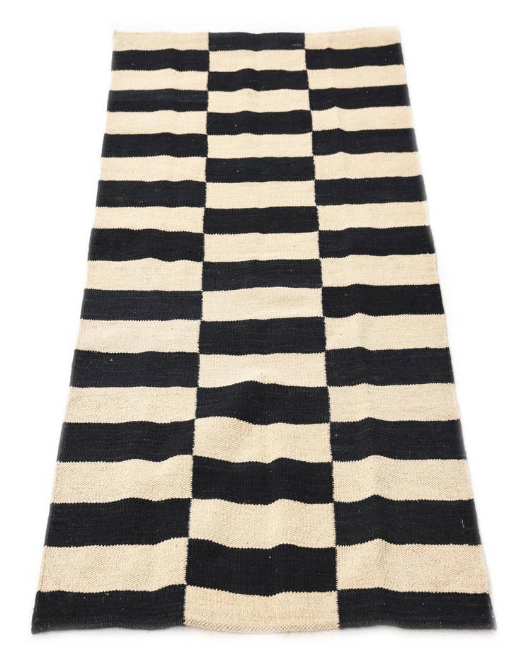 Detail image of  2' 7 x 3' 11  Hand Woven Kilim Modern Wool Rug