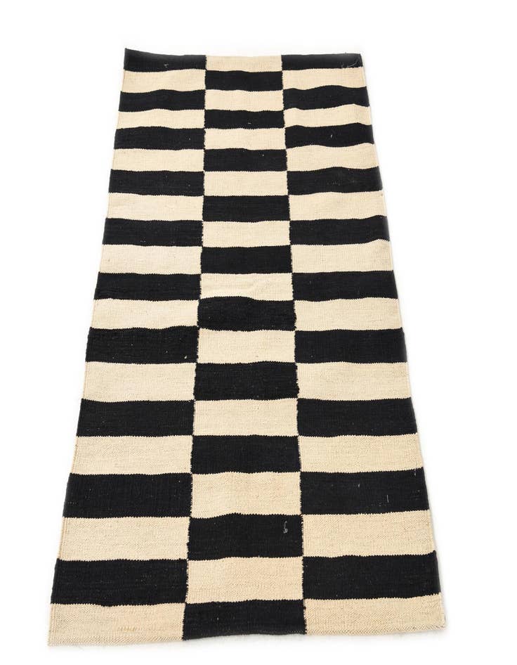 Detail image of  2' 8 x 4'  Hand Woven Kilim Modern Wool Rug