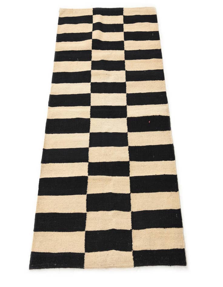 Detail image of  2' 8 x 4'  Hand Woven Kilim Modern Wool Rug