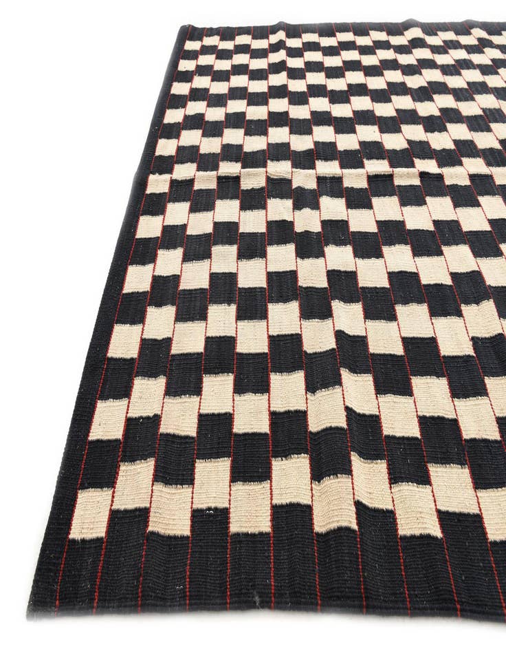 Detail image of  4' 11 x 6' 4  Hand Woven Kilim Modern Wool Rug