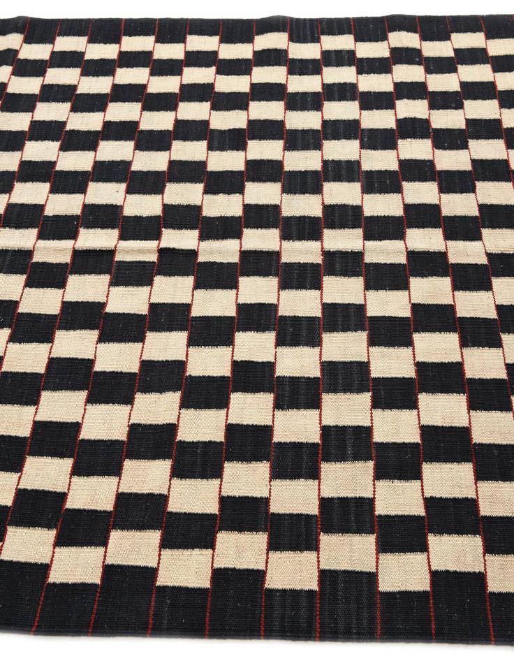 Detail image of  4' 11 x 6' 4  Hand Woven Kilim Modern Wool Rug