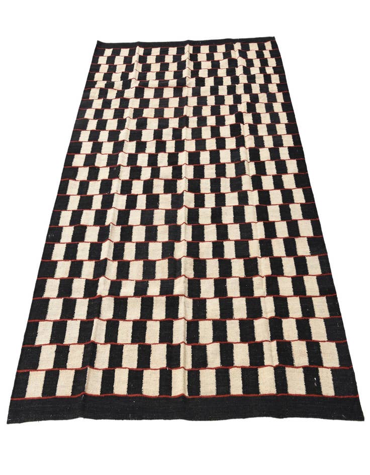 Detail image of  5' 2 x 6' 3  Hand Woven Kilim Modern Wool Rug