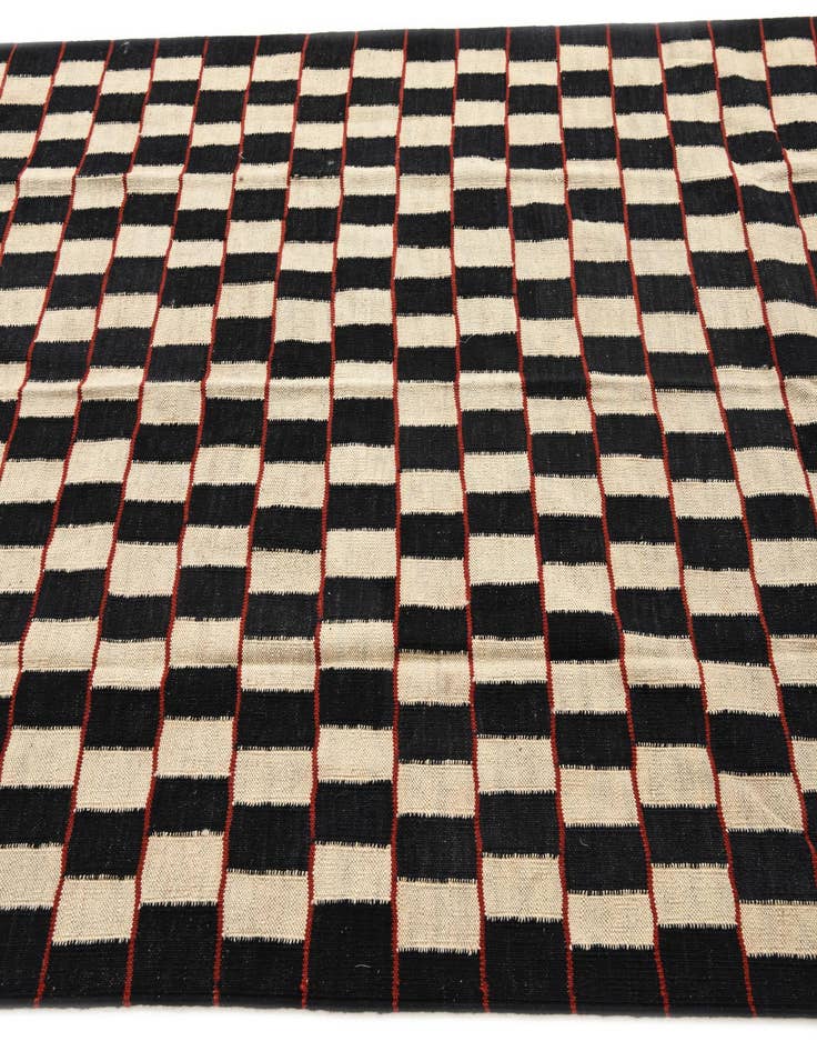 Detail image of  5' 2 x 6' 3  Hand Woven Kilim Modern Wool Rug