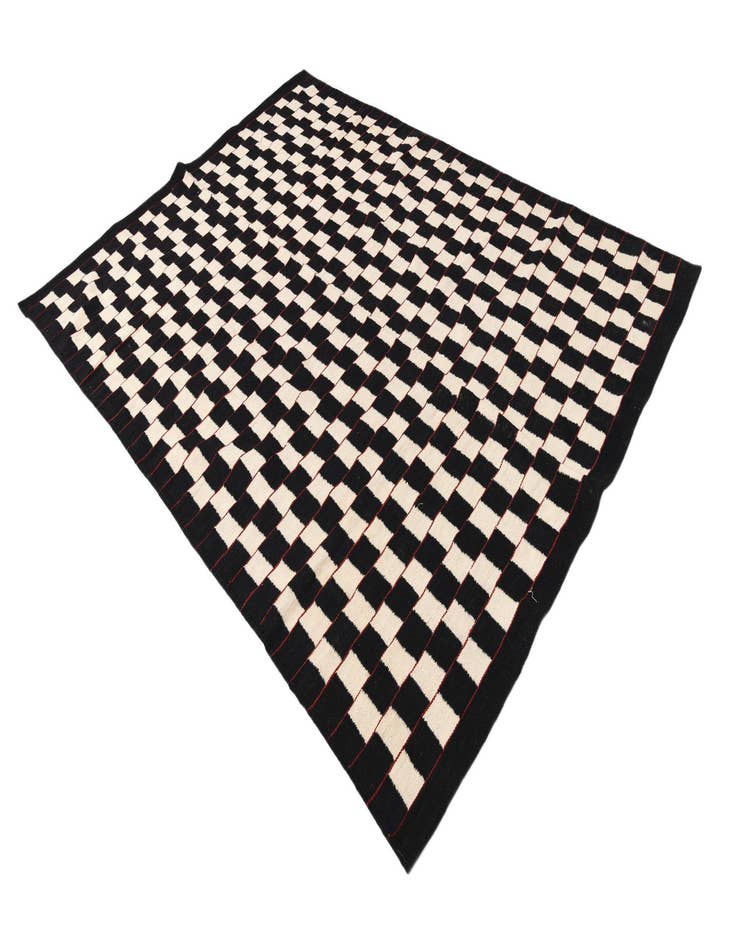 Detail image of  5' 8 x 7' 9  Hand Woven Kilim Modern Wool Rug