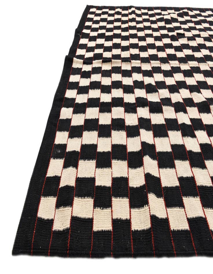Detail image of  5' 8 x 7' 9  Hand Woven Kilim Modern Wool Rug