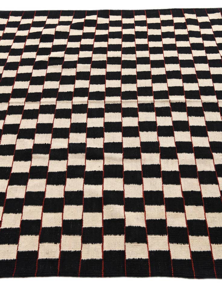 Detail image of  5' 8 x 7' 9  Hand Woven Kilim Modern Wool Rug