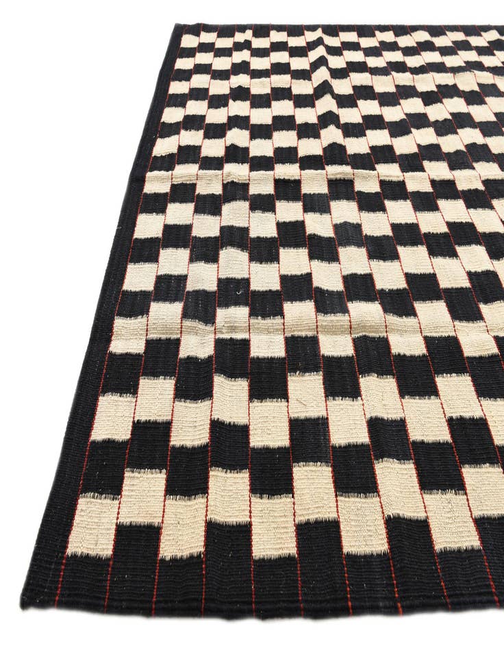 Detail image of  4' 10 x 6' 4  Hand Woven Kilim Modern Wool Rug