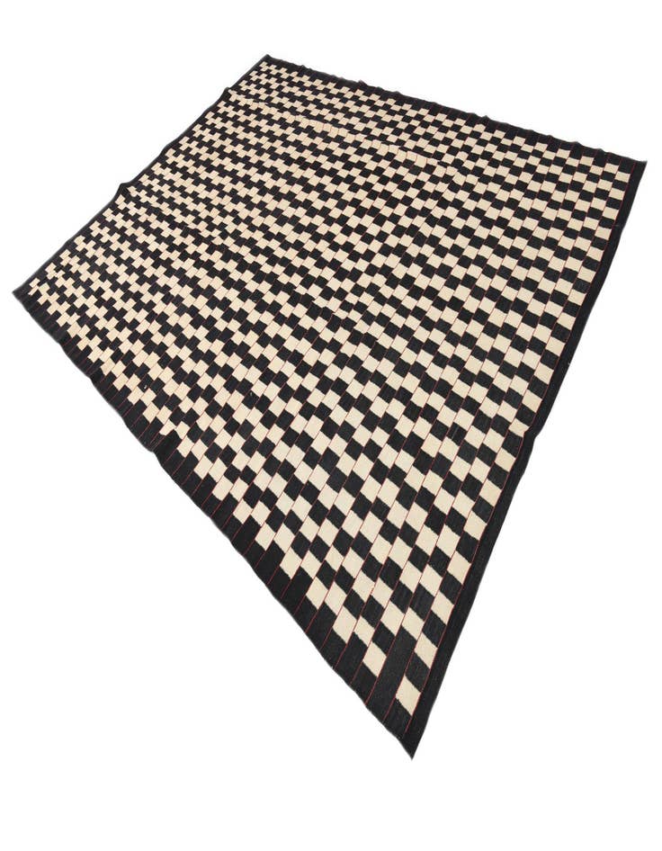 Detail image of  8' 5 x 11' 2  Hand Woven Kilim Modern Wool Rug