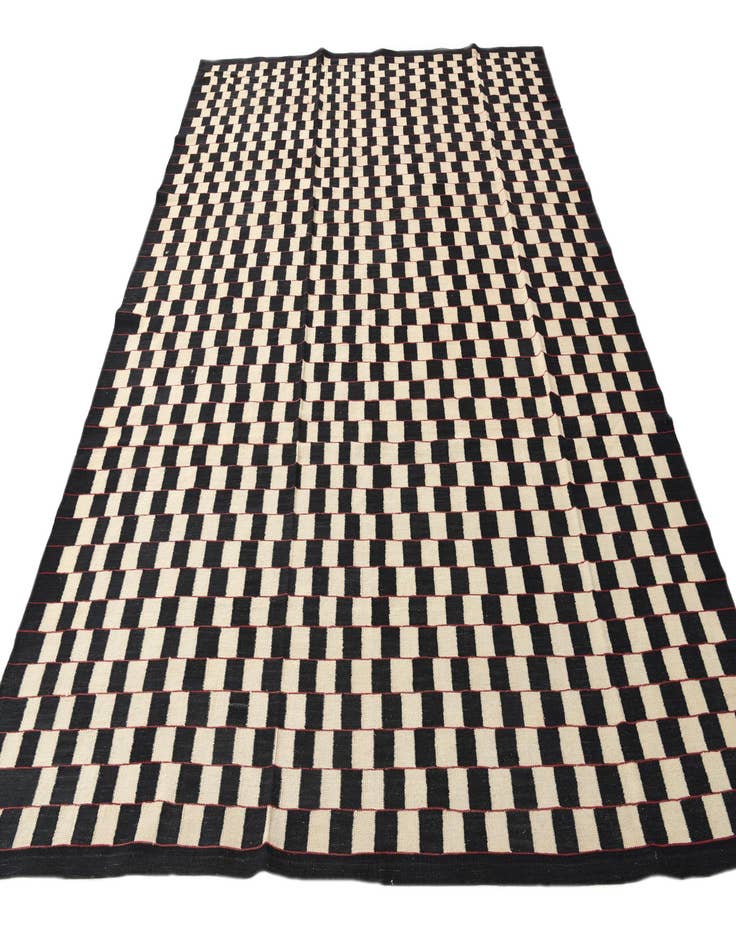 Detail image of  8' 5 x 11' 2  Hand Woven Kilim Modern Wool Rug