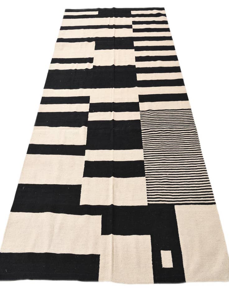 Detail image of  6' 7 x 9' 8  Hand Woven Kilim Modern Wool Rug