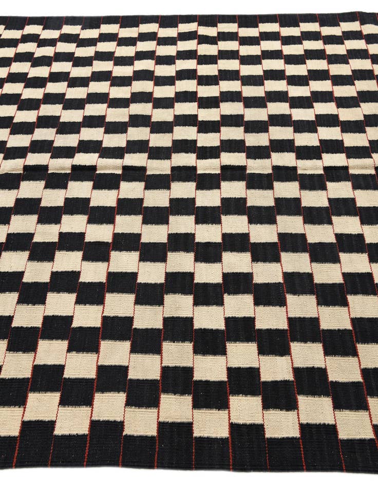 Detail image of  5' 9 x 7' 8  Hand Woven Kilim Modern Wool Rug