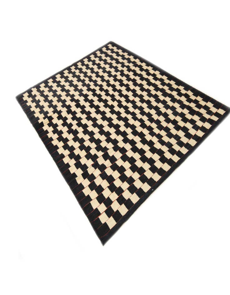 Detail image of  5' 8 x 7' 6  Hand Woven Kilim Modern Wool Rug