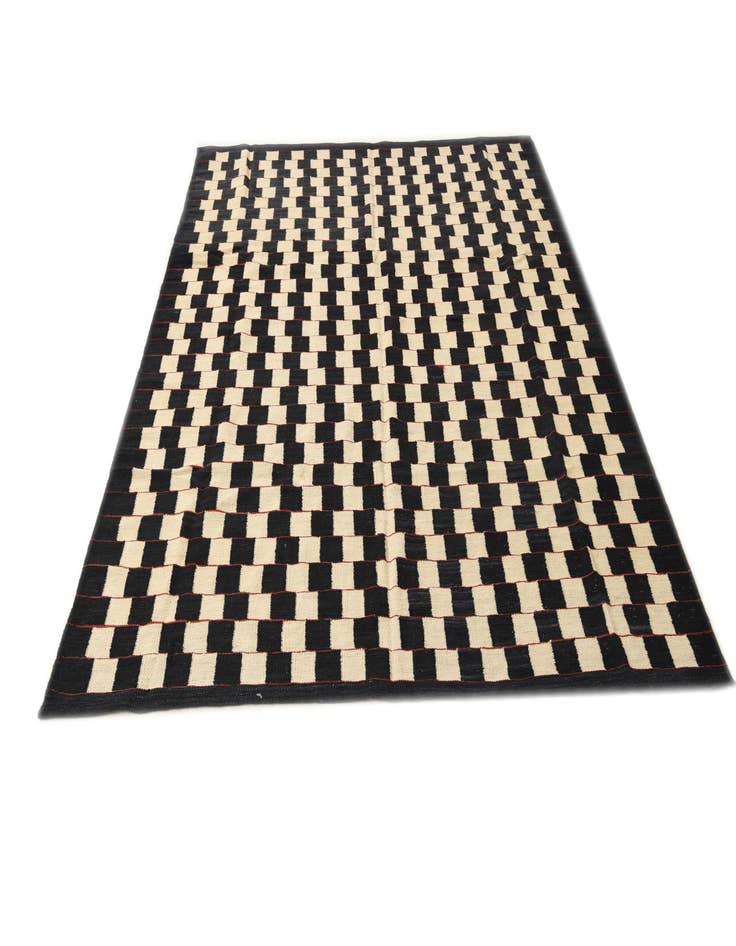 Detail image of  5' 8 x 7' 6  Hand Woven Kilim Modern Wool Rug