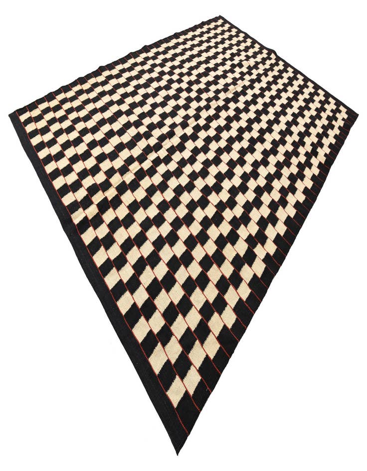 Detail image of  6' 9 x 9' 6  Hand Woven Kilim Modern Wool Rug