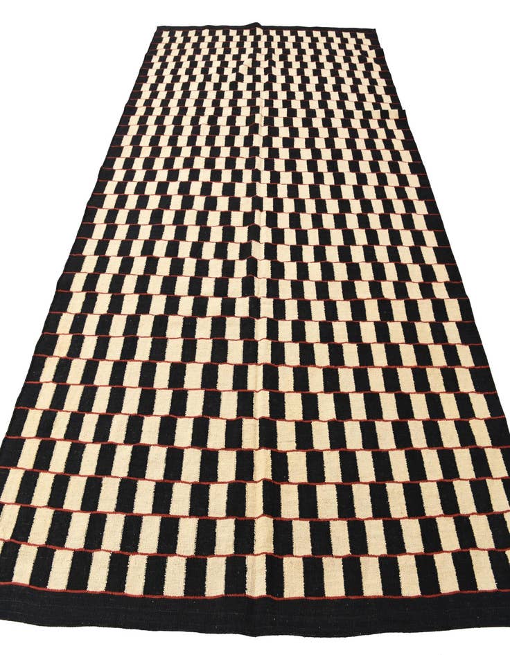 Detail image of  6' 9 x 9' 6  Hand Woven Kilim Modern Wool Rug