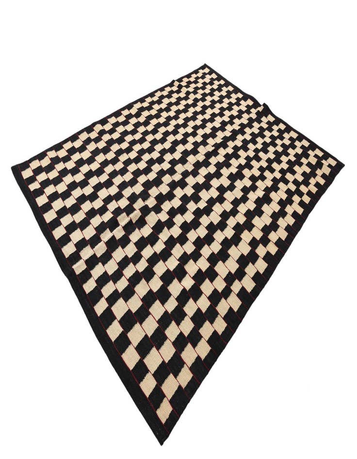 Detail image of  5' 8 x 7' 6  Hand Woven Kilim Modern Wool Rug