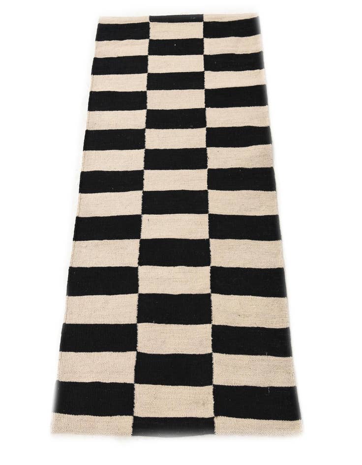 Detail image of  2' 8 x 3' 9  Hand Woven Kilim Modern Wool Rug