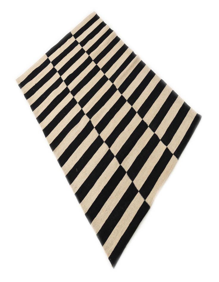 Detail image of  3' 4 x 4' 10  Hand Woven Kilim Modern Wool Rug