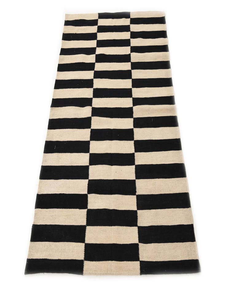 Detail image of  3' 4 x 4' 10  Hand Woven Kilim Modern Wool Rug