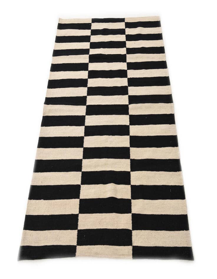 Detail image of  3' 7 x 4' 9  Hand Woven Kilim Modern Wool Rug