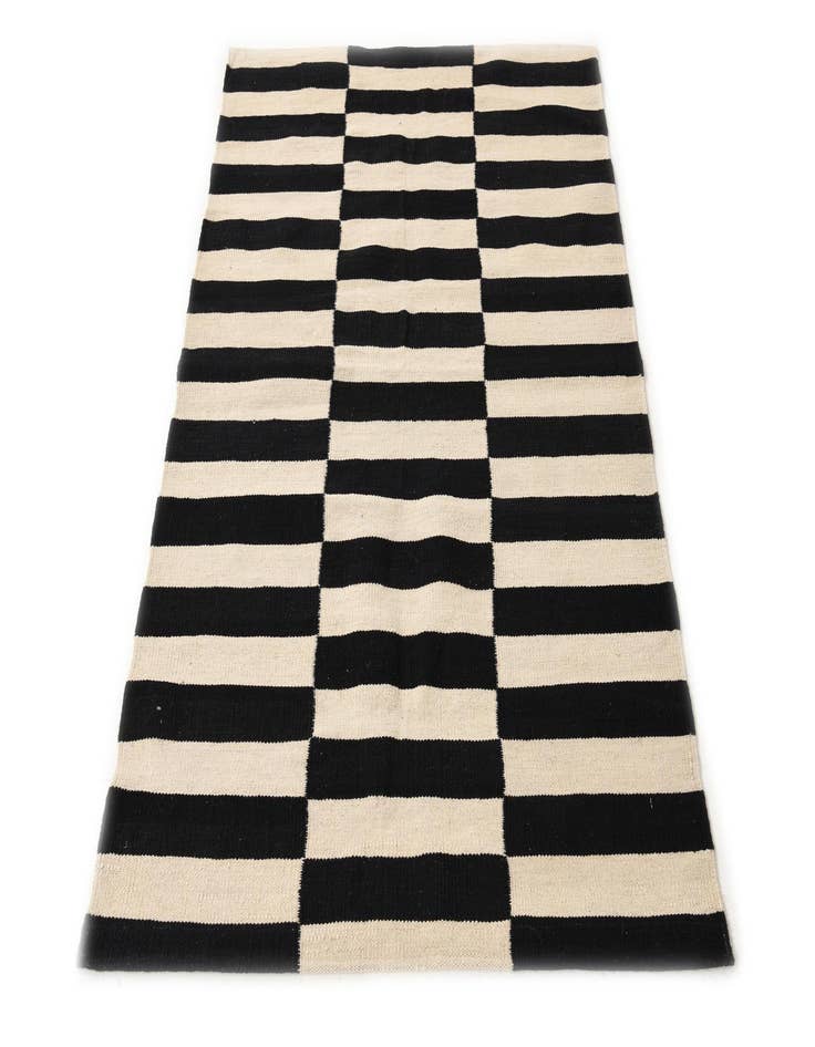 Detail image of  3' 4 x 4' 10  Hand Woven Kilim Modern Wool Rug