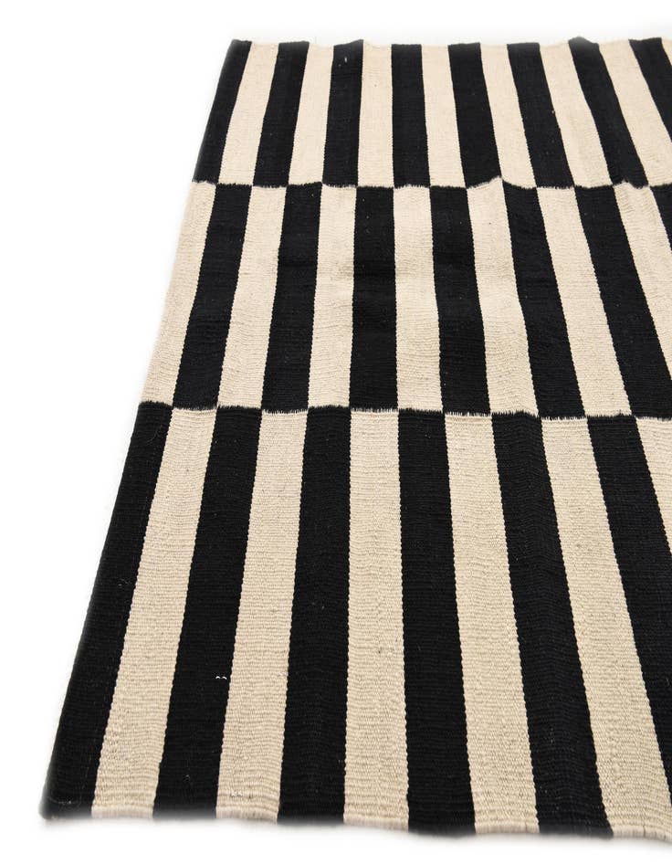 Detail image of  3' 4 x 4' 10  Hand Woven Kilim Modern Wool Rug