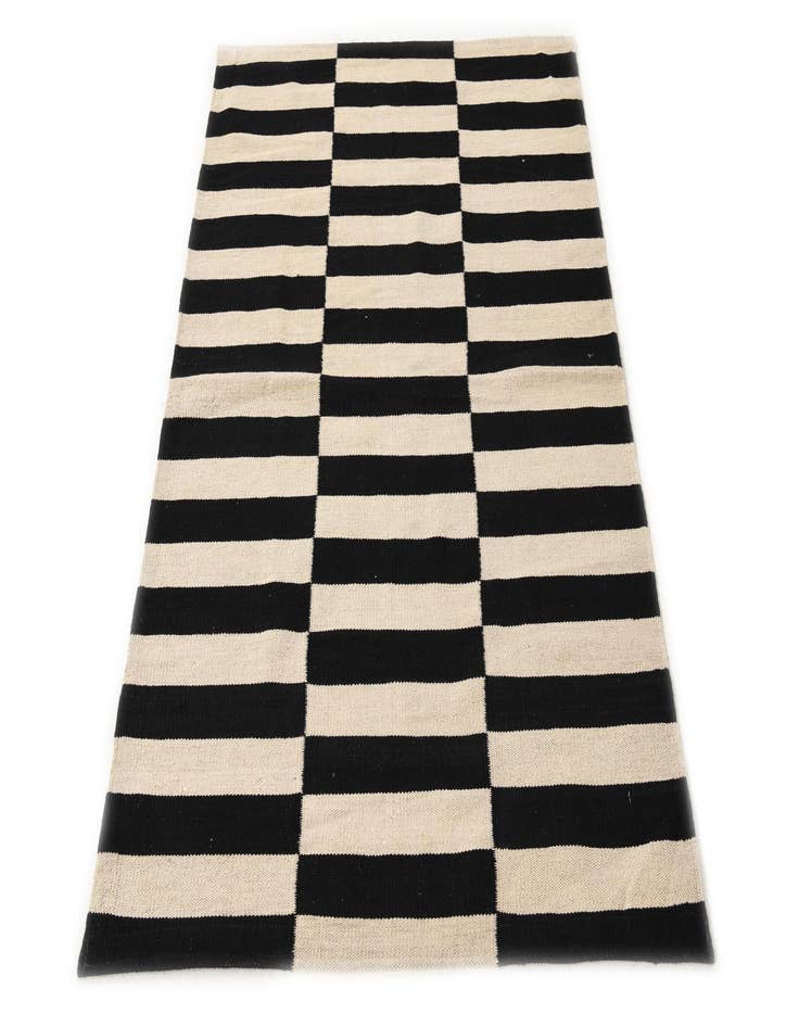 Detail image of  3' 4 x 4' 10  Hand Woven Kilim Modern Wool Rug