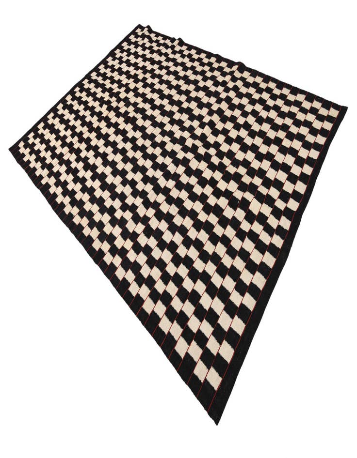 Detail image of  6' 7 x 9' 6  Hand Woven Kilim Modern Wool Rug