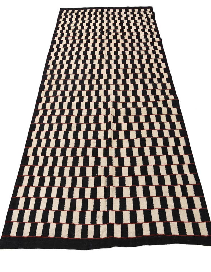 Detail image of  6' 7 x 9' 6  Hand Woven Kilim Modern Wool Rug