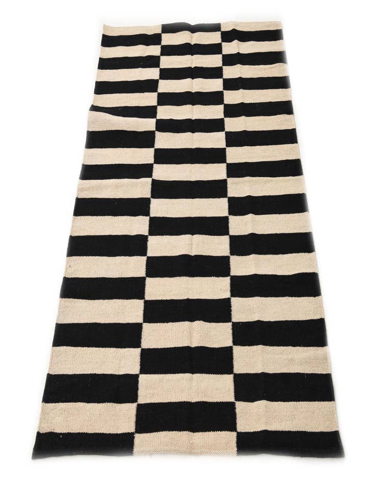 Detail image of  3' 4 x 4' 10  Hand Woven Kilim Modern Wool Rug